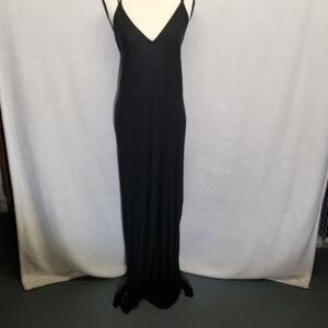Chaser Small Dress Maxi Black Jersey Knit Comfy Classic Whimsigoth Basic Witchy
